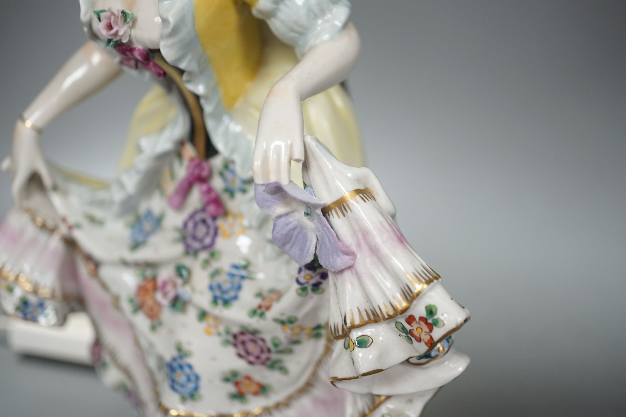 A German porcelain ‘dancing lady’ lamp